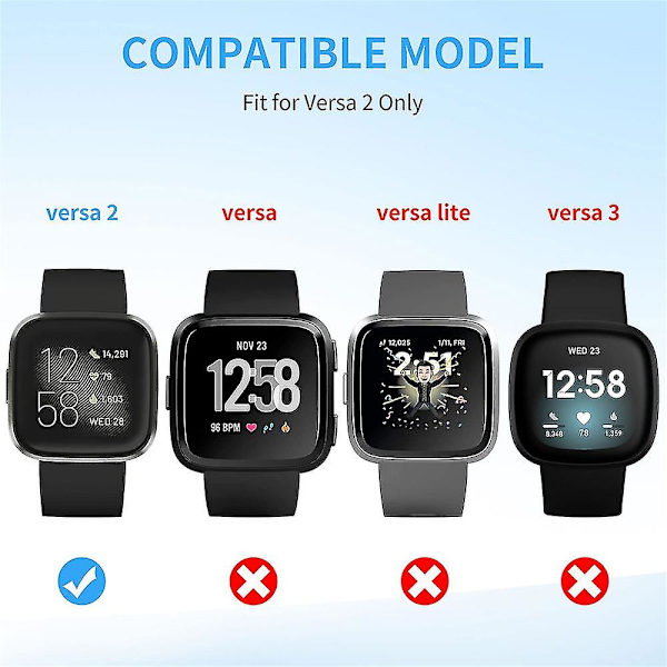 Laddare för Fitbit Versa 2-klocka (inte för Versa/versa Lite), USB-laddningskabeldockningsstation för Versa 2 Health & Fitness Smartwatch