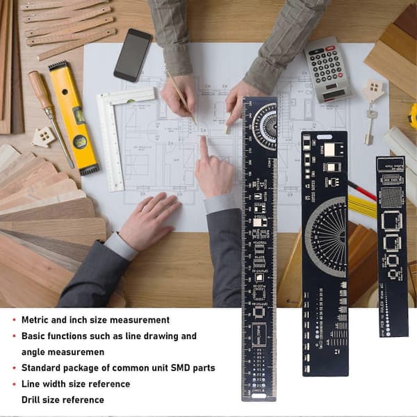 Høykvalitets PCB multifunksjonell ingeniørlinjal 15/20/25CM PCB kreativ