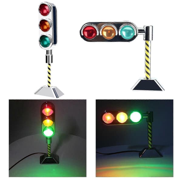 2x LED Trafikljus Simulering Vägskylt Scen För Barn Trafiksäker Utbildning