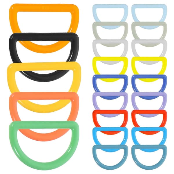 D-ring Spänne Mångsidiga Handväskor Ryggsäckar Blandade Färger 2,7x2x0,2cm Halkfri 32-pack