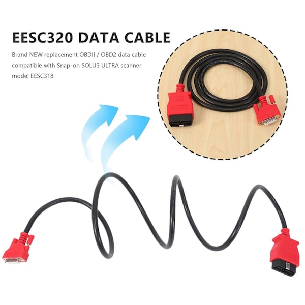 Bil 6FT Snap-on Scanner DA-4 OBDII OBD2 Datakabel til EDGE EESC320