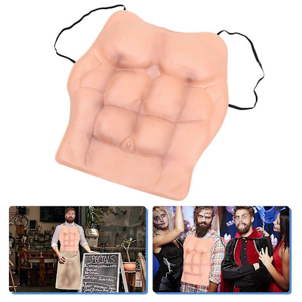 Muskel Silikon Falska Muskler Rekvisita Man Fest Simulation Kläder Buk Cosplay Kostym Man Kläder Suit Hud Prop Väst