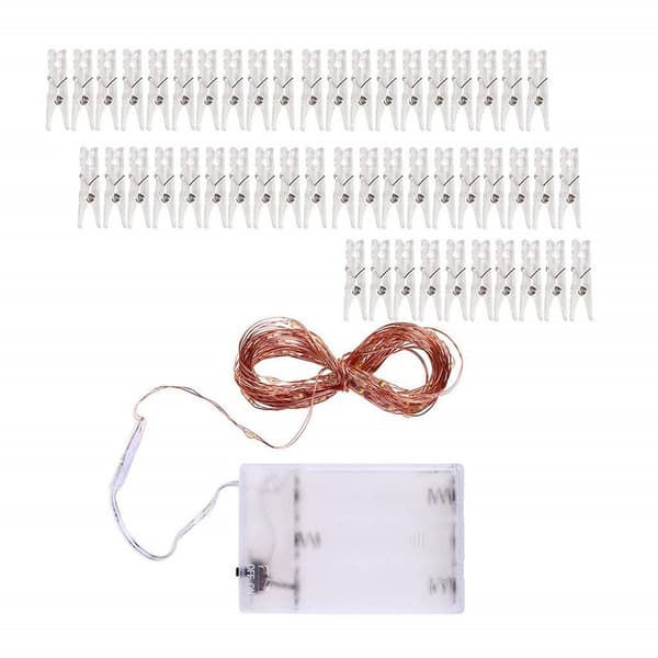 10M 100 LED-lys med 50 klips