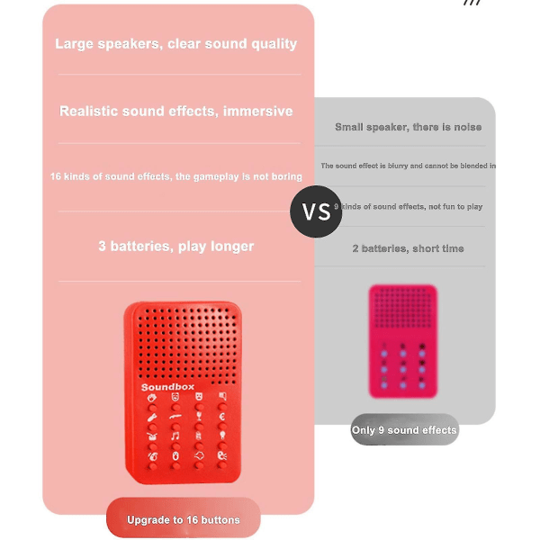 Bærbar lydmaskin med 16 morsomme spøk-effekter - Npw Classic Rød Støy