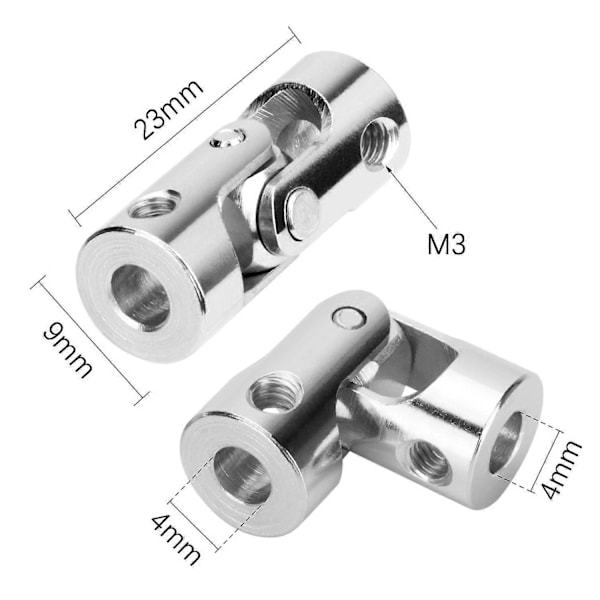 4-pack 4 mm till 4 mm Universal Stålkardanled, Roterbar Modell DIY Motoraxel