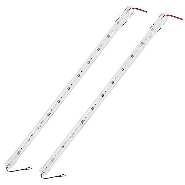 Pixnor 2-pack DC 12V 50 cm Aluminium Rigid LED Strip Bar Light (Varmvit)