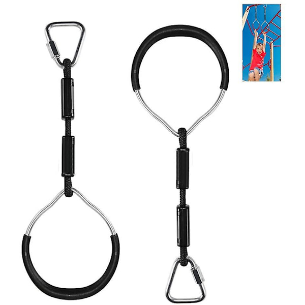 Gymnastikringe til børn, luftpil, udendørs forhindringsbane, Ninja Line Kit (sort)