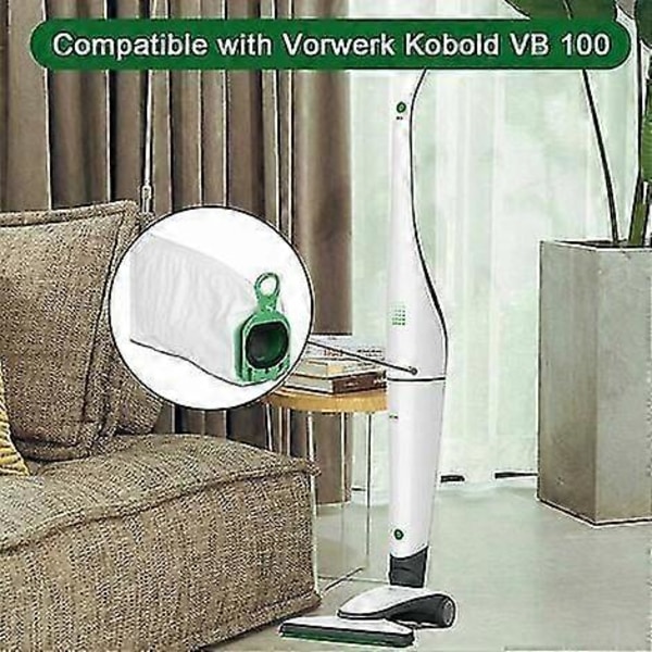 Pakke med 10 poser til Vorwerk Kobold Vb100 Vb 100 Fp100 Fp 100 støvsuger, erstatningsstøvpose sæt GuanGuan