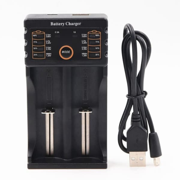 18650 Litium Batterilader Lommelykt 18650 Oppladbart-Batteri VTC6 USB-Lader