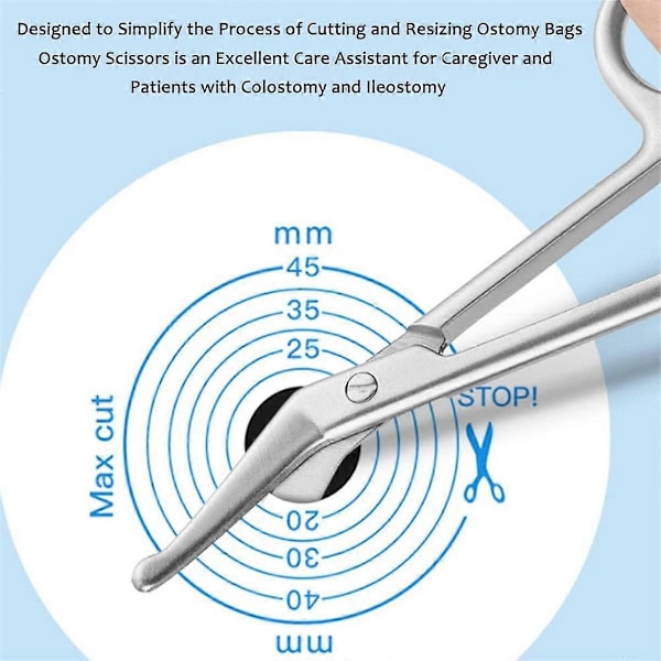 Ostomiapussi Sakset - Stoma-pussi Sakset Tylsällä Pyöristetyllä Kärjellä Kolostomia- ja Ileostomiahoitoon, Ruostumaton Teräs, 4,4 Tuumaa Pituus, 2 Kpl