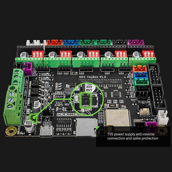 MKS TinyBee Hovedkort ESP32-Wroom-32U 8M Flash ESP32-D0WD-V3 Chip Dobbel 32bit