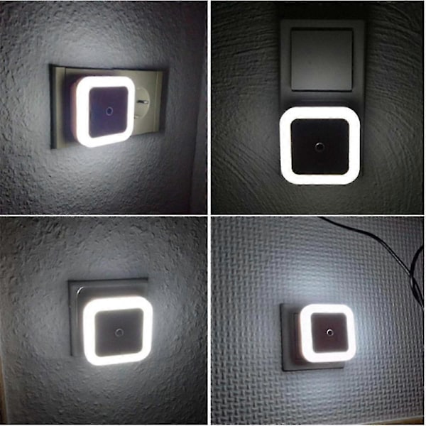 SOAIY set med 2 LED-nattlampor med rörelsedetektor, energibesparande sockellampa, PIR-sensorlampa,