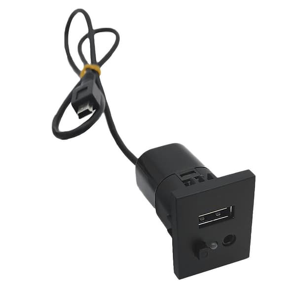 Bil USB AUX-ingångsadapterkabel USB-gränssnittuttag Knapp för Focus 2009 2010 2011 Svart