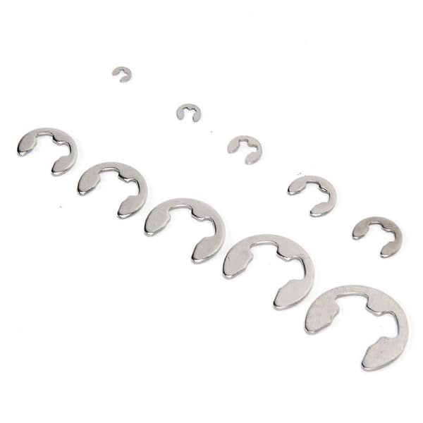 Högkvalitativ 120PCS 304 rostfritt stål E-typ låsring 1.5mm-10mm