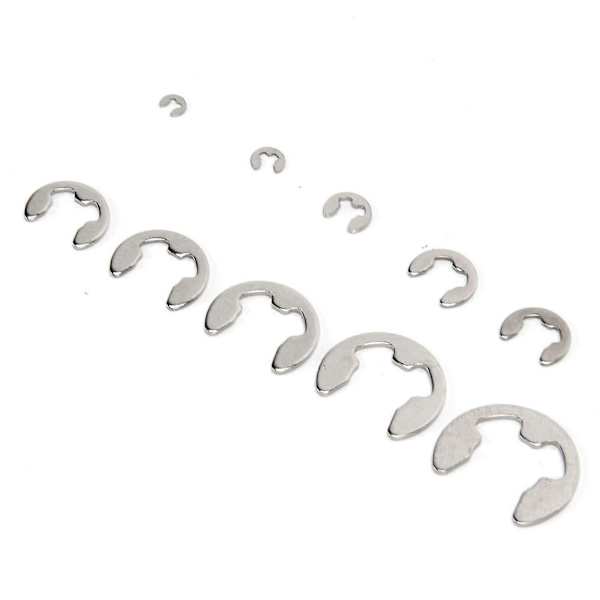 Højkvalitets 120 stk. 304 rustfrit stål E-type låsering 1,5 mm-10 mm