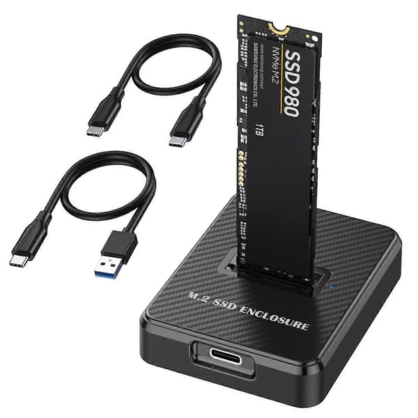 10 Gbps Enkel Bay M.2 SSD-kapsling Hårddisk Extern Box SATA NGFF/NVME M.2 Dockningsstation SSD Hårddiskkapsling