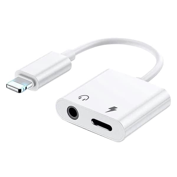 Hovedtelefonadapter til iPhone 2 i 1 til 3,55 mm hovedtelefonforbindelsesadapter til iPhone 12/12 Pro/11/1