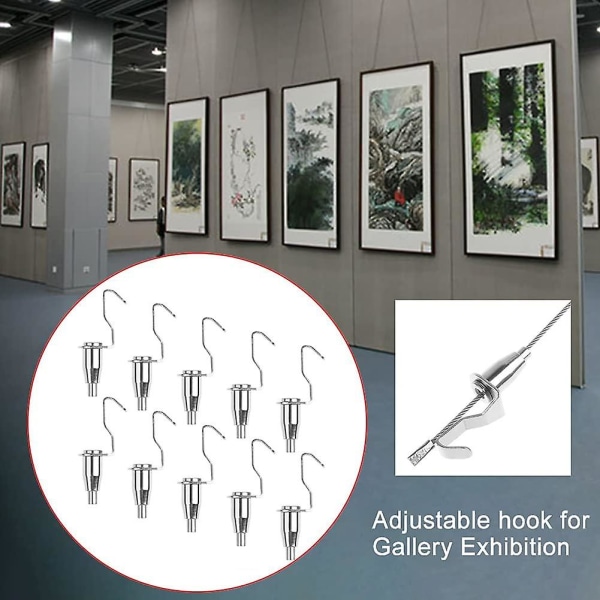 10 stk. Metal Art Gallery Justerbare Display Billede Hængende Krog