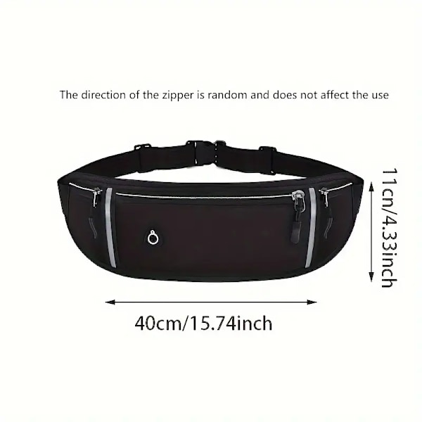 1. Løbevæsken, Sport Mobiltelefon Opbevaring Fanny Pack sort