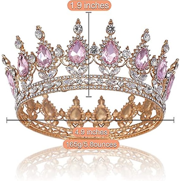 Prinsessekroner og tiaraer for små jenter - Krystallprinsessekrone, bursdag, ball, kostymefest, dronningrhinestonekroner