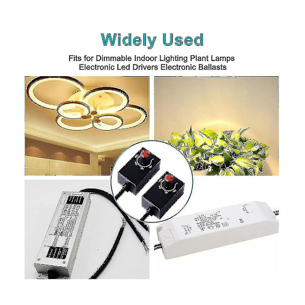 DC 0-10V LED Dimmer Knob Controller Kompatibel med 0-10V eller 1-10V Dæmpbare Indendørsbelysning Spotlight Grow La