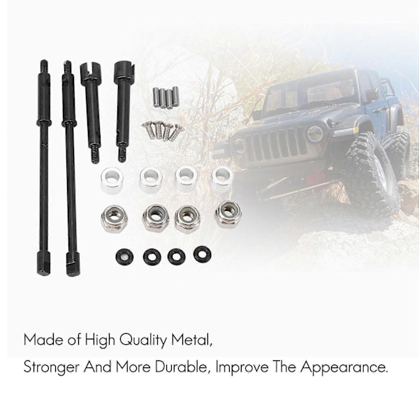 4mm Bredare Drivaxel i Stål CVD Led Drivaxel Uppgraderingsdelar för 1/24 RC Crawler Axial SCX24