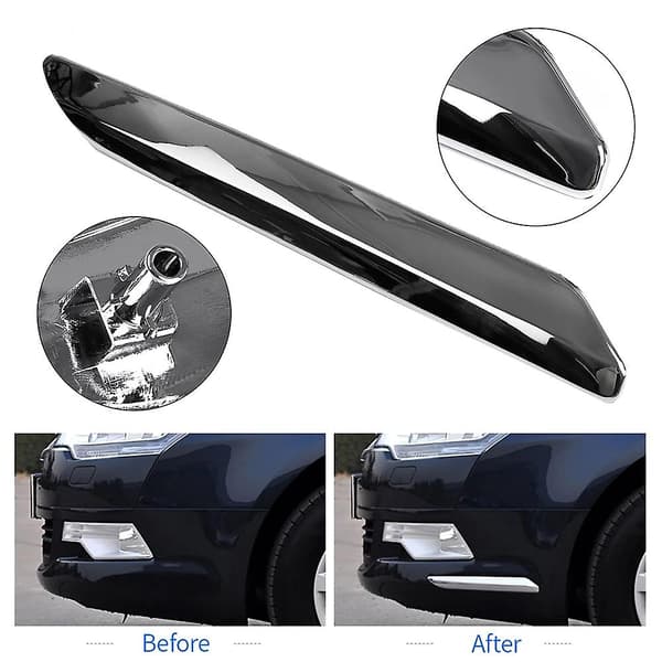 4 stk./sæt Bil Forreste + Bageste Bumper Strip Cover Trim Krom Dekoration til C5 2009 2010 2011 2012
