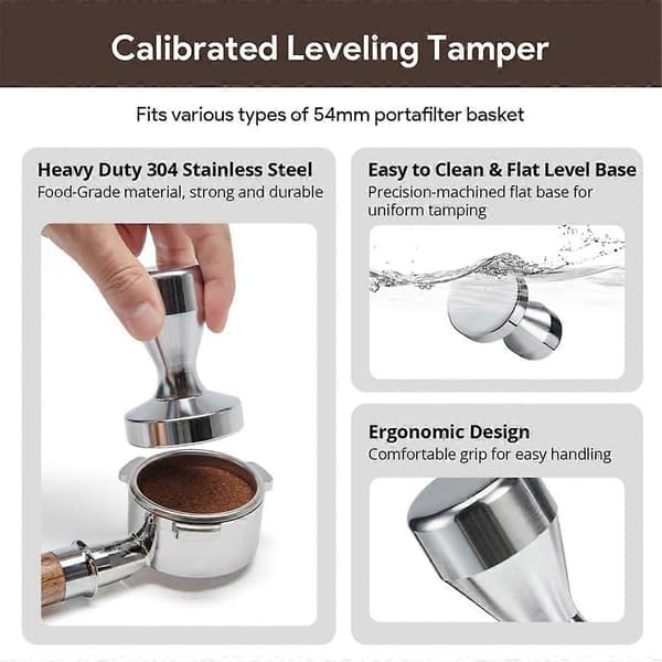 54 mm Espresso Kaffe Tilbehørssæt Espresso Tamper Sæt til 8-serien: 54 mm Kaffe Tamper Sæt med Tilbehør