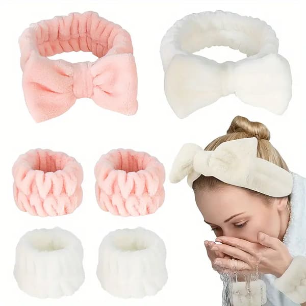 3-delt Sød Rosett Makeup Hårbånd og Armbånd Sæt - Blødt, Grå