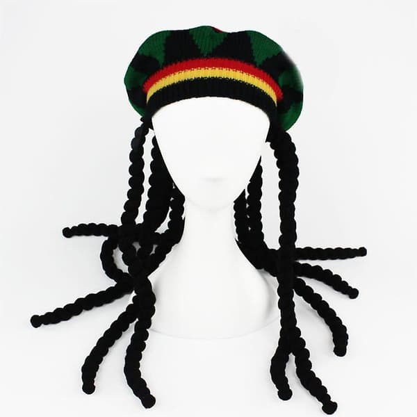 L93f Herr Dam Nyhet Dreadlocks Mössa Reggae Jamaicansk Stil Virkad Stickad Bea