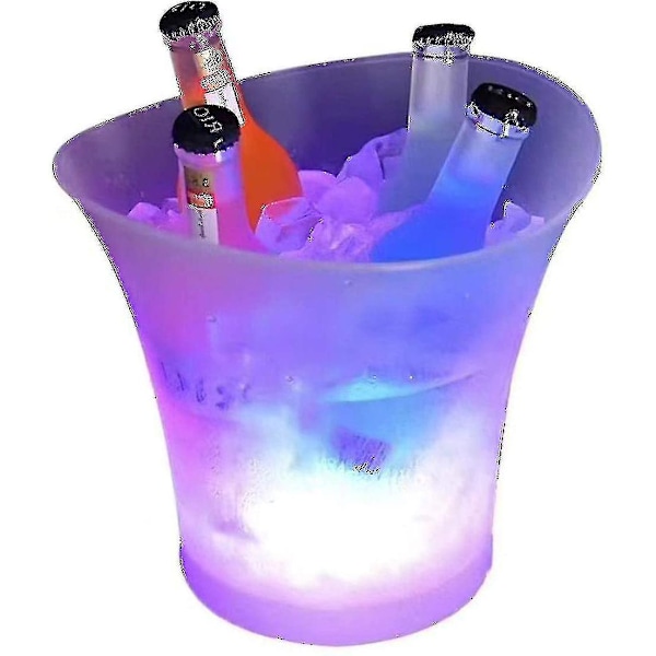 Led Ishink, 5l Stor Kapacitet Flaskyl - Champagnekylare - Vinkylare - Dryckeskylare - Kylare Led Vattentät Med Färgförändring, För Fest