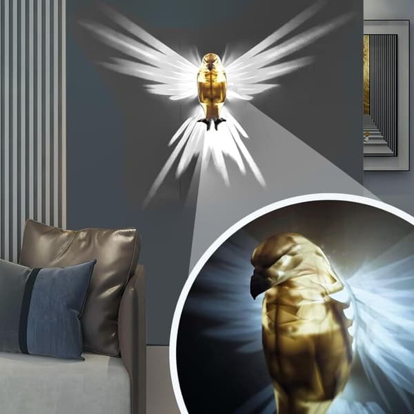 Vägglampa i djurform. LED 3D Uggla. Djurväggmålning. Bald Eagle Belysning. För sovrum vardagsrum korridor [Energiklass G]