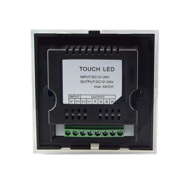 DC12V-24V RGB / RGBW Veggmontert Kontroller Glasspanel Dimmer for LED-Strips Lampe Svart