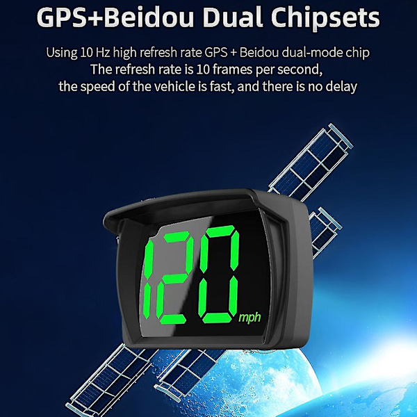 Digital GPS-hastighetssensor for bil MPH HUD Head Up Display Speedometer Universal