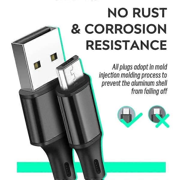 Til Sony PS4 USB til Micro-USB 2A Opladerkabel Spilcontroller Opladerledning, 1m