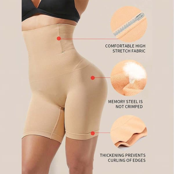 Shapewear til numse, mave og lår - højtaljet korrigerende undertøj - grå - størrelse 4XL