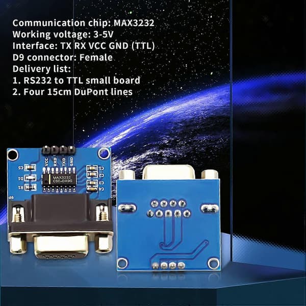 RS232 til TTL Konverter Modul 5STK MAX3232 3.3V til 5V RS2323 COM Seriell Port