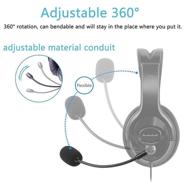Mikrofon Mono til headset med bøjelig arm, 3.5mm - 19cm