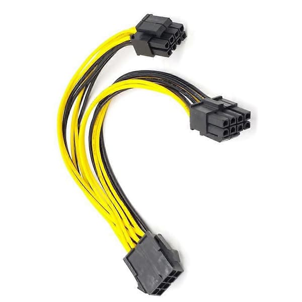 CPU 8-pin hun til dobbelt PCIe 2X 8-pin (4&4) han strømadapter splitterkabel til bundkortstrøm