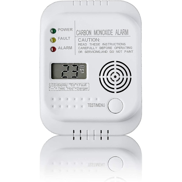 Kolmonoxiddetektor, Batteridriven, Gasdetektor Med Display Och Temperaturmätare-hy