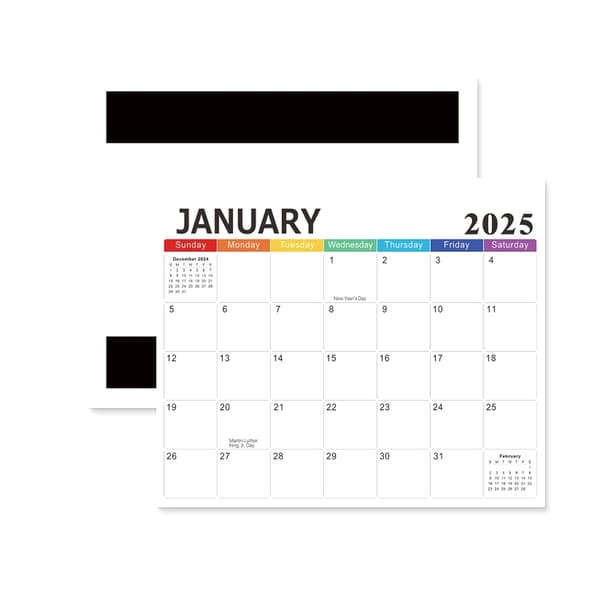 Magnetisk kalender 2025 til juni 2026 - Engelsk