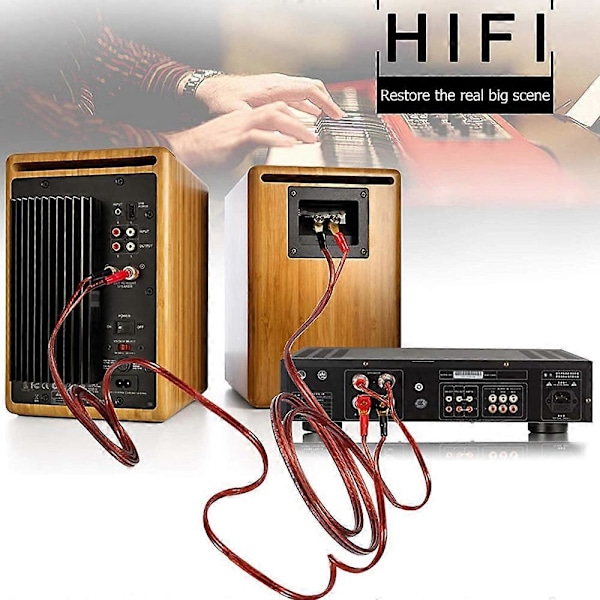 HiFi OFC Højttalerkabel med Bananstik til Y Gaffelstik, 4mm Bananstik til Gaffelstik Højttalerledning C