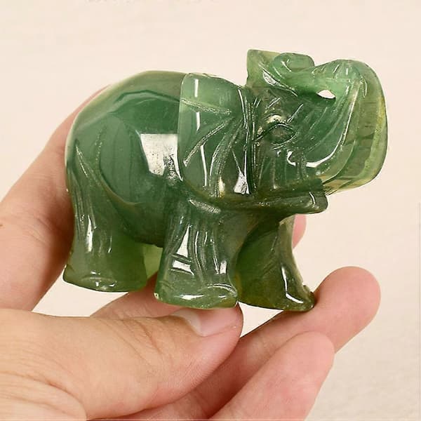 Jade Stein Elefant Statue Elefant Figur Figur Dekor Hjem Dyr Figur Ornament