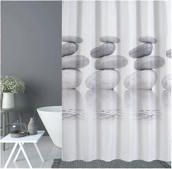 2025 Lämplig duschdraperi 200x200 textil grå stenformbeständig och vattenavvisande duschdraperi