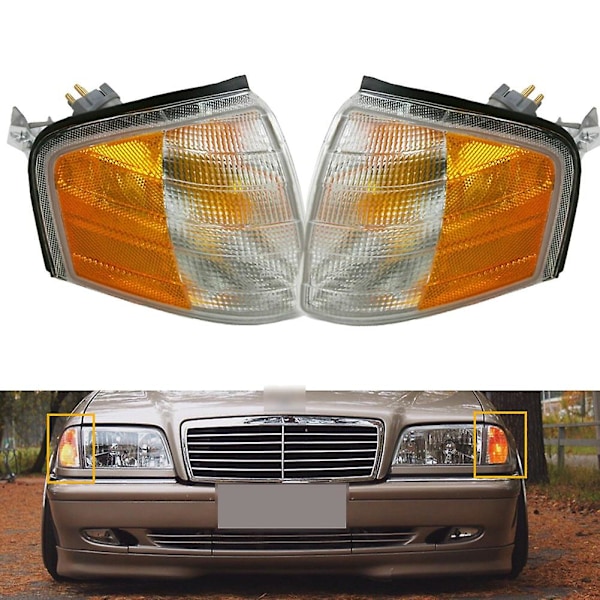 1 Par Bil Frontlys Blinklys Lampe for C W202 C230 C280 1994-2000 2028261143 2028261243