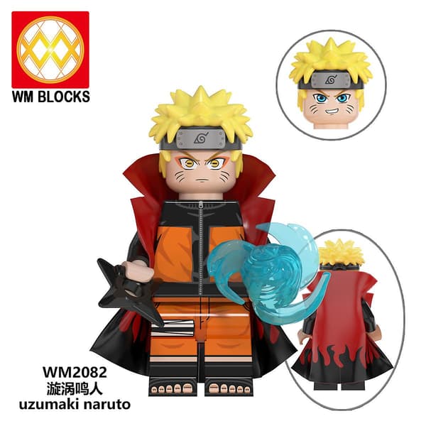 Naruto byggkloss minifigur liten partikel insticksdocka leksak 8-dels set