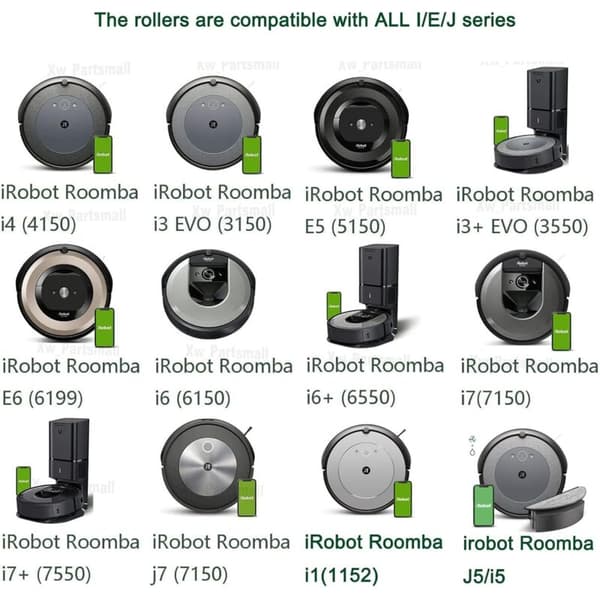 Sett med 2 erstatningshovedbørsteruller for iRobot Roomba I/E/J-serien i1 i3 i4 i5 i7 J7 J9 e5 e6 Combo i5+ J5+