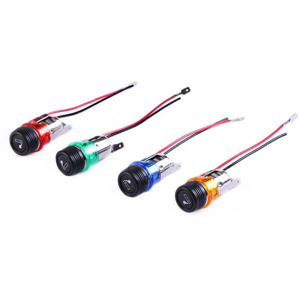 Universal 12V bil cigarettænder med LED-lys