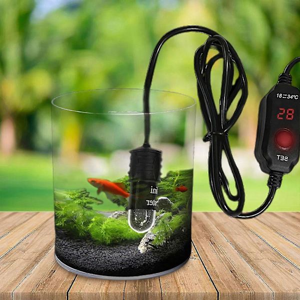 Justerbar 10w Mini Akvarievarmer Nedsænkelig Fiskekum Varmer Med Digital Display Termostat Til 1-3 Gallons Vandtank zy
