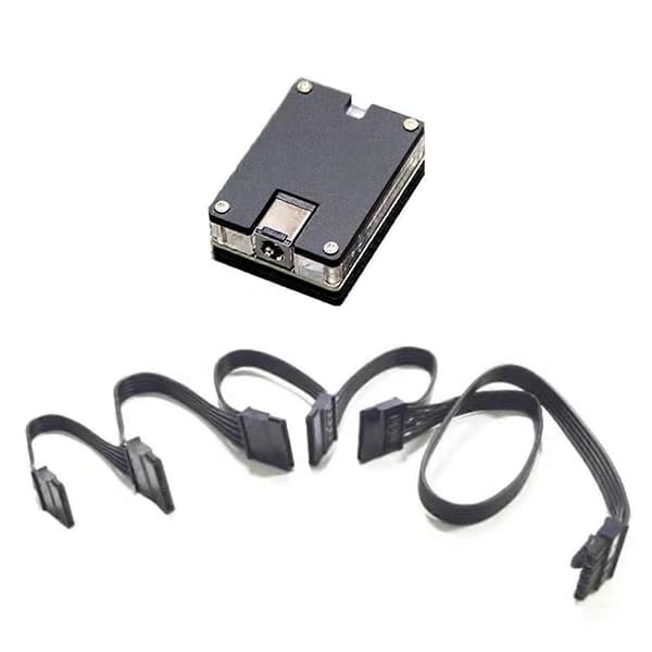 DC12V 5.5x2.5mm til 12V 5V SATA HDD SSD Strømkabel Hard Adapter 5SATA